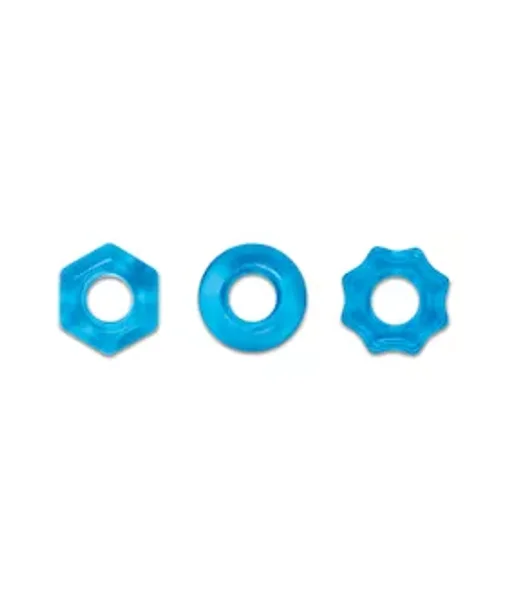 Renegade Chubbies Set Of 3 Cock Rings - Blue — image 4 of 4