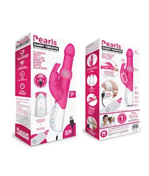 Rr Rechargeable Pleasure Pearls Rabbit- Hot Pink - Pink — image 2 of 2