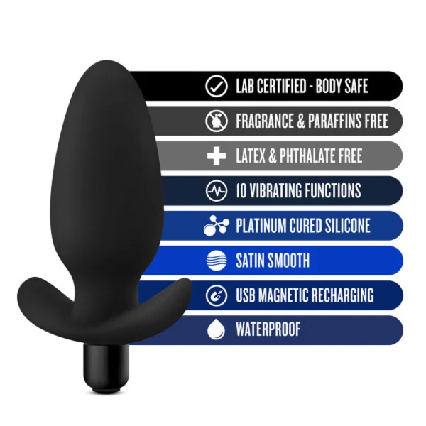 Anal Adventures - Platinum - Silicone Saddle  Plug - Black