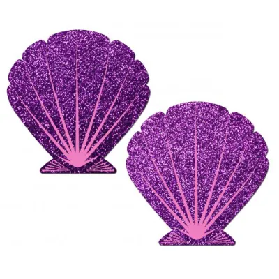 Mermaid Glitter Purple Pink Seashell Pasties O S