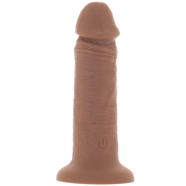 Vibrating Rechargeable Waterproof 6" Silicone Suction Cup Dildo By Evolved Novelties - Caramel