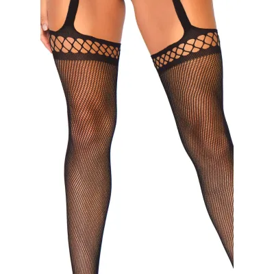 Fishnet Crotchless Teddy One Size Black