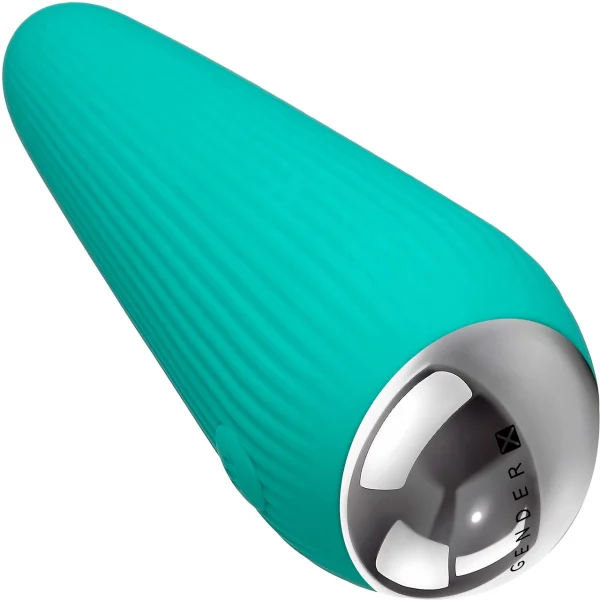 Gender X O Cone Rechargeable Waterproof Silicone Powerful Bullet Vibrator - Teal