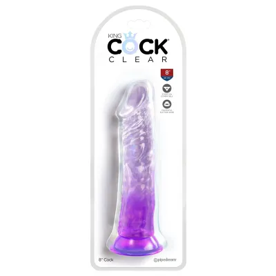 King Cock Clear 8 Inch Purple