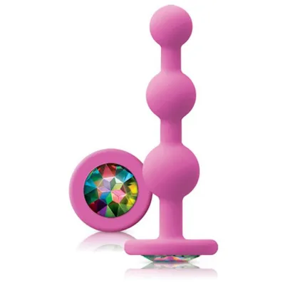 Glams Ripple Rainbow Gem Beads Pink 4 5 Inch