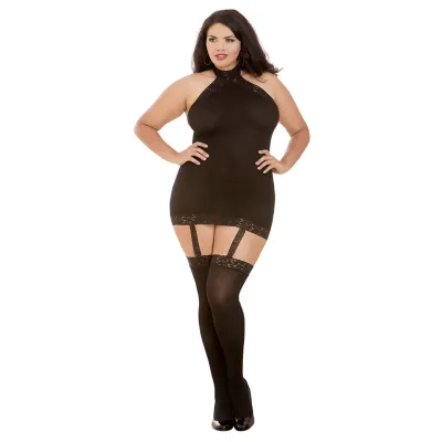 Sheer Garter Dress Queen Size