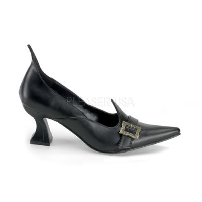 SALEM 06 Blk Pu Witch Pump 2 1 2 Heel Witch Costume