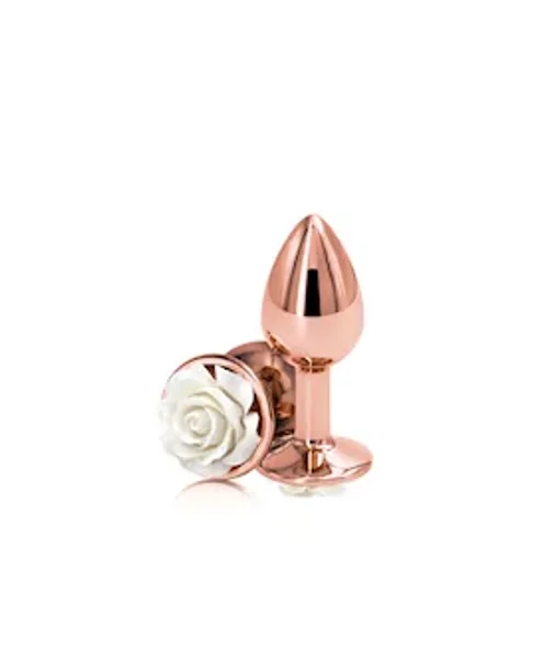 Rose Buttplug - 3 Inch - White — image 3 of 4