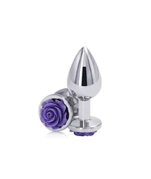 Rose Buttplug - 3.5 Inch - Purple — image 3 of 4