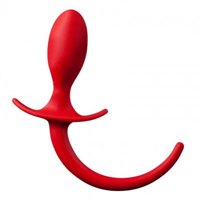 Shove Up 4 Inch Red Silicone Butt Plug with Tail