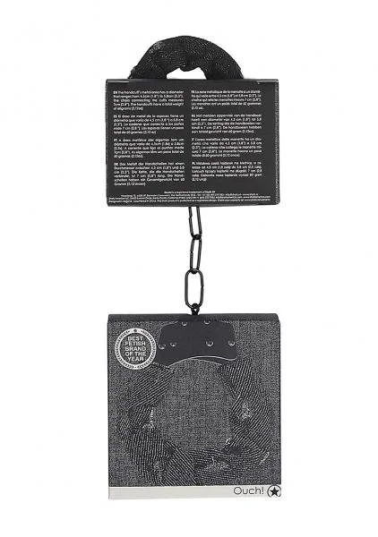 Denim Metal Handcuffs - Roughend Denim Style - Black