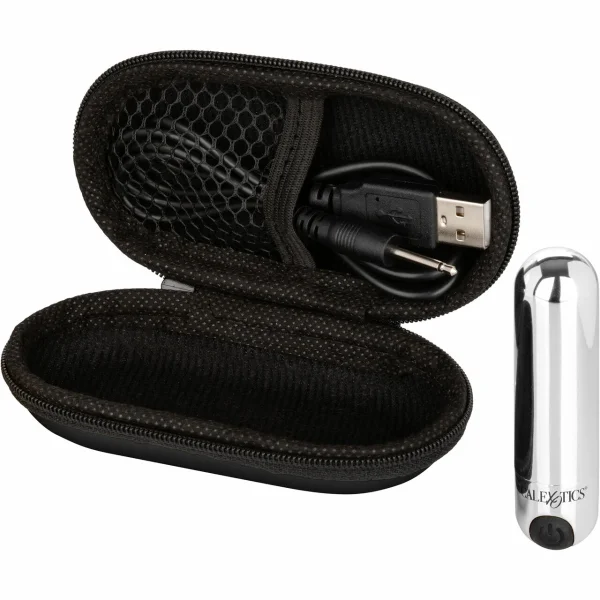 Hideaway Rechargeable Waterproof Mini Vibrator by CalExotics - Silver