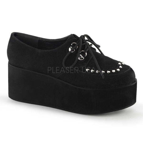 2 3/4 inches PF w/Heart Shaped Studs, D-Ring Lace & Piping Detail
