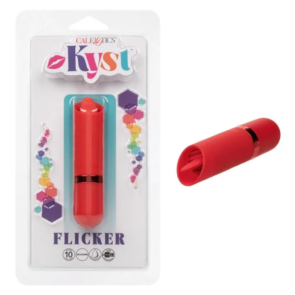 Kyst Flicker Tongue Powerful Waterproof Rechargeable Bullet Vibrator By CalExotics - Red