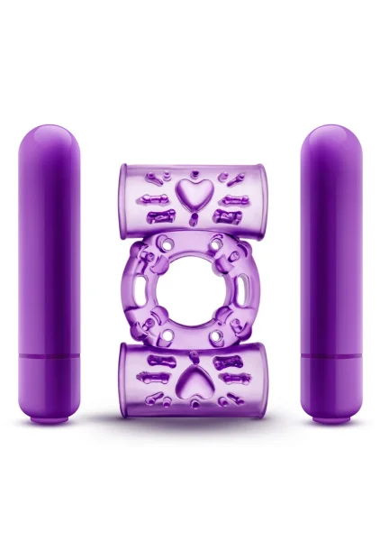 Play With Me Double Play Dual Vibrating Cock Ring Purple