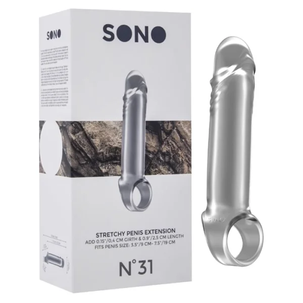 N031 STRETCHY PENIS EXTENSION BLACK SONO