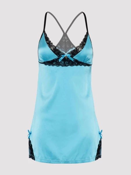 Lovehoney Satin and Lace Turquoise Chemise Set