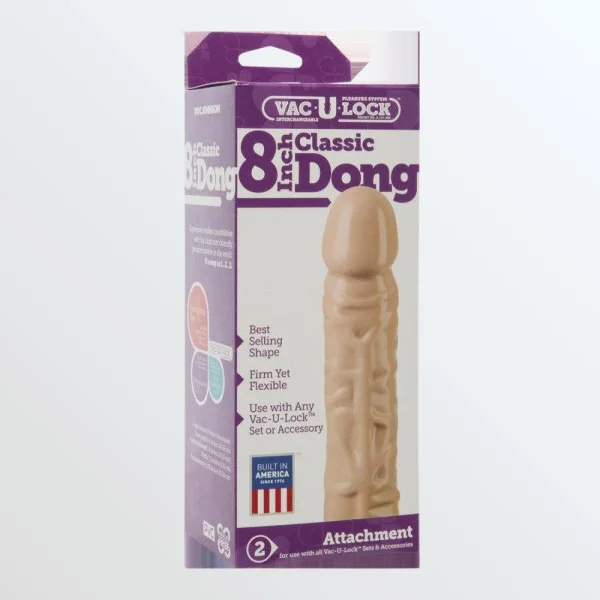 Doc Johnson Vac-U-Lock 8" Classic Dong