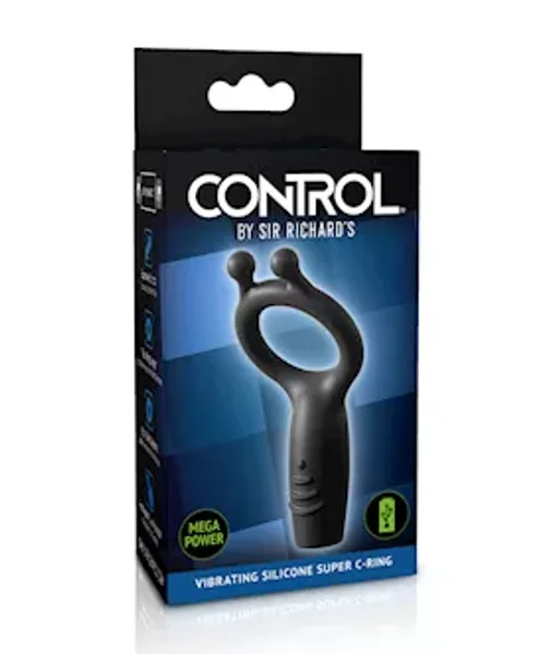 Control By Sir Richard Vibrating Silicone Super C-ring - Black - O/s — image 4 of 6