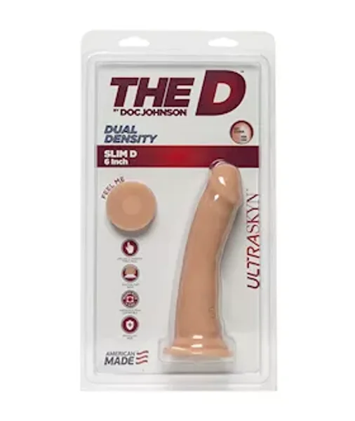 The D - Slim D Dildo - Tan - 6 Inch — image 8 of 8