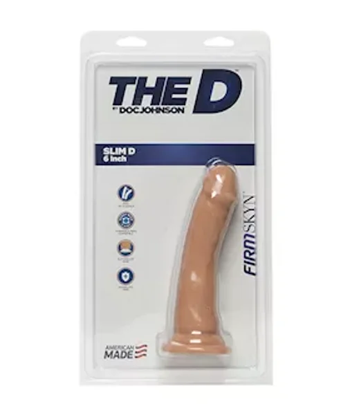 The D - Slim D Dildo - Tan - 6 Inch — image 6 of 8