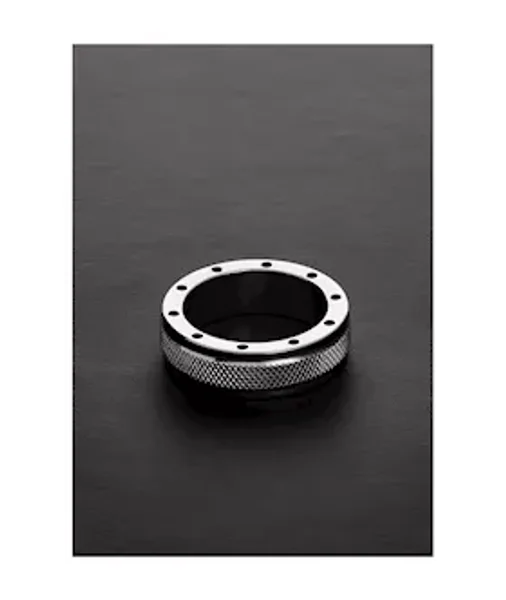 Cool & Knurl Cock Ring - (15x45mm) - Silver — image 7 of 8