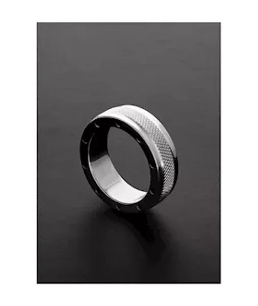 Cool & Knurl Cock Ring - (15x45mm) - Silver — image 6 of 8