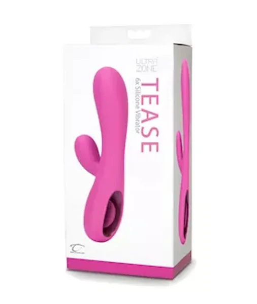 Ultrazone Tease 6x Rabbit Style Silicone Vibe - Pink — image 4 of 6