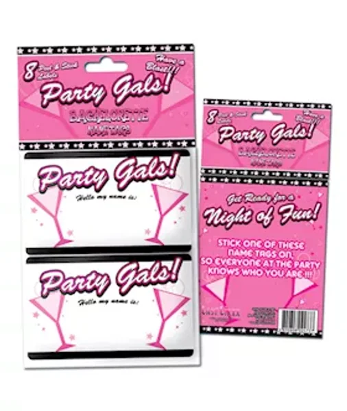 8 Party Gals Name Tag Stickers - Os — image 2 of 2