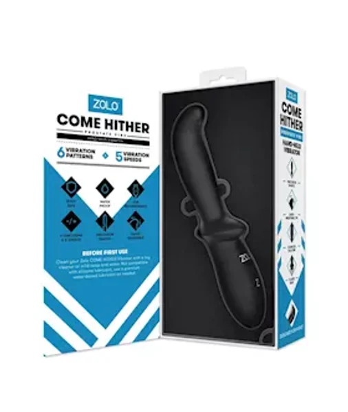 Zolo Come Hither Prostate Vibe - Black - 7.5 Inch — image 5 of 6