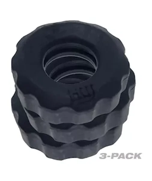 Super Huj - 3-Pack Cockrings - Tar Ice