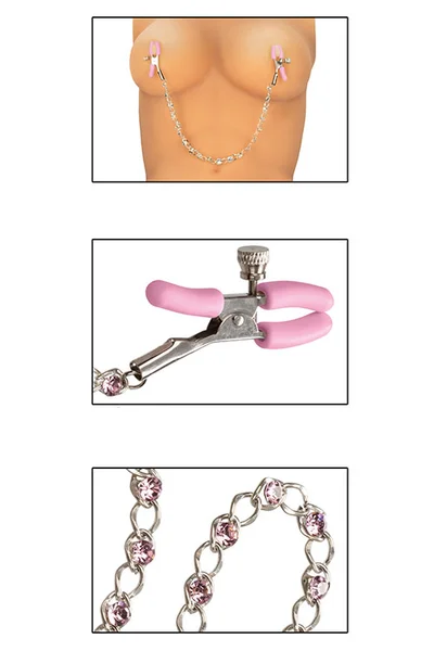 California Exotic Nipple Play Adjustable Nipple Clamps with Crystal Chain — image 9 of 10