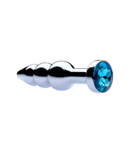 Kink Range Jeweled Bulbed Butt Plug - Light Blue - 4.1 Inch — image 3 of 4