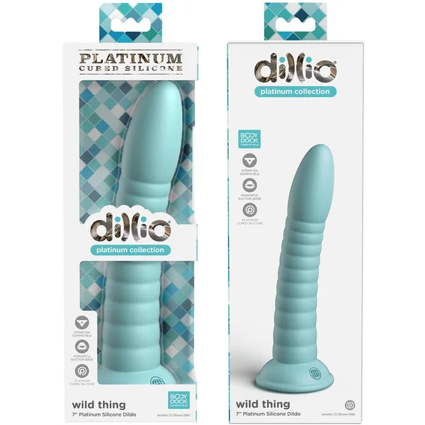 Dillio Platinum Wild Thing Silicone 7" Suction Cup Dildo - Teal — image 16 of 16
