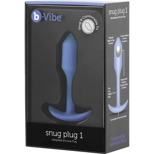 b-Vibe Snug Plug 1 Small Silicone Weighted Butt Plug - Violet — image 12 of 13