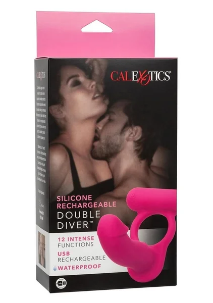 Silicone Rechargeable Double Diver Vibrating Cock Ring By CalExotics — image 25 of 25