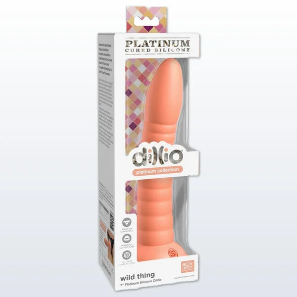 Dillio Platinum Wild Thing Silicone 7" Suction Cup Dildo - Peach — image 13 of 14