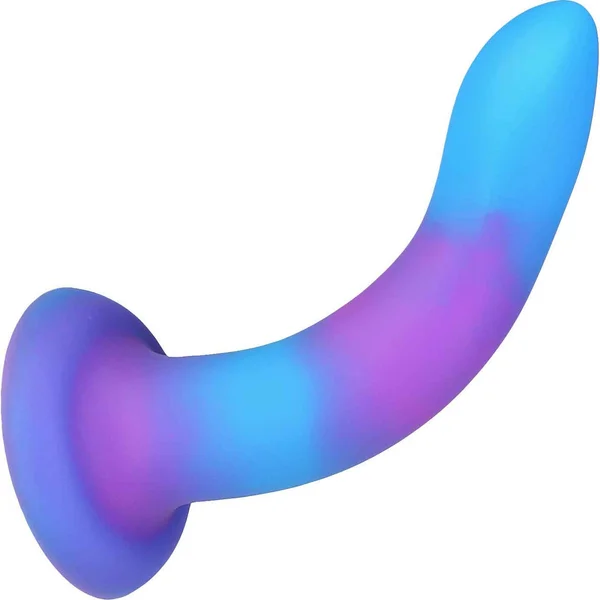 Rave By Addiction Silicone 8" Glow In The Dark Bendable Suction Cup Dildo - Blue & Purple — image 12 of 16