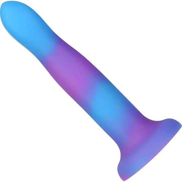 Rave By Addiction Silicone 8" Glow In The Dark Bendable Suction Cup Dildo - Blue & Purple — image 11 of 16