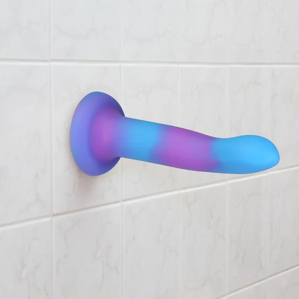 Rave By Addiction Silicone 8" Glow In The Dark Bendable Suction Cup Dildo - Blue & Purple — image 15 of 16
