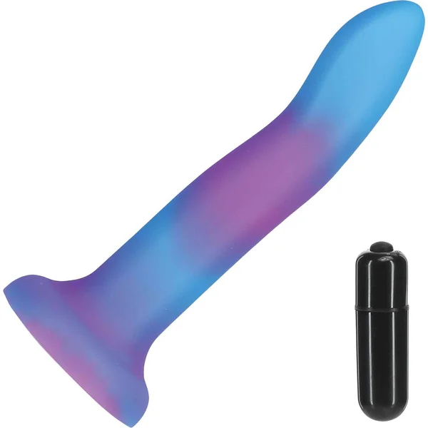 Rave By Addiction Silicone 8" Glow In The Dark Bendable Suction Cup Dildo - Blue & Purple — image 9 of 16