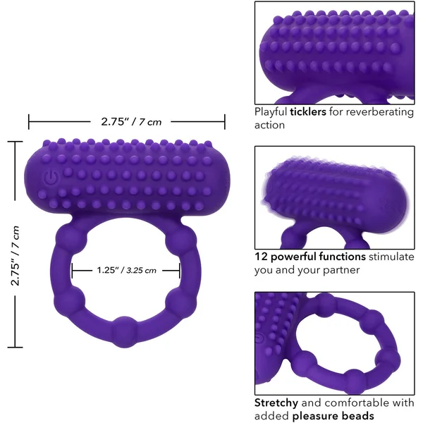 Silicone Rechargeable 5 Bead Maximus Vibrating Cock Ring By CalExotics — image 23 of 25