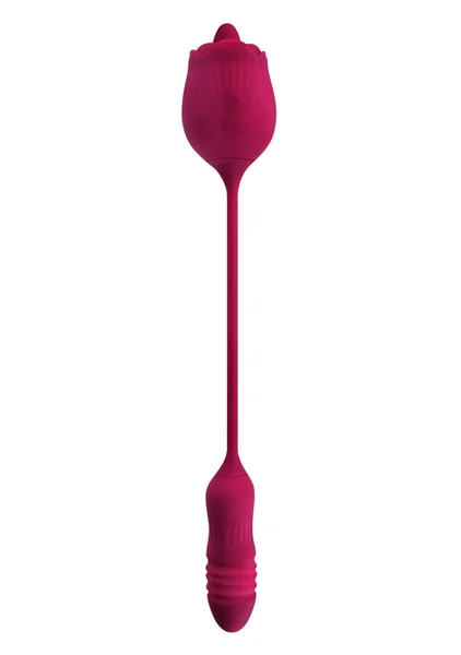 Wild Rose Rechargeable Silicone Dual Clitoral Stimulator By Evolved Novelties - Red — image 21 of 23