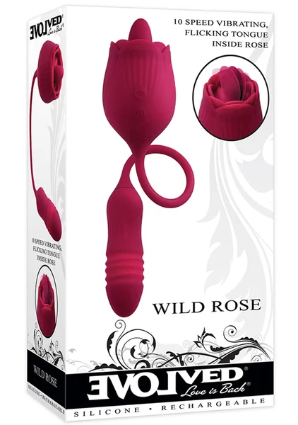 Wild Rose Rechargeable Silicone Dual Clitoral Stimulator By Evolved Novelties - Red — image 22 of 23