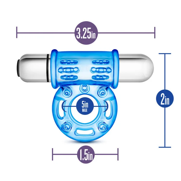 Stay Hard 10 Function Vibrating Bull Ring Blue — image 23 of 24
