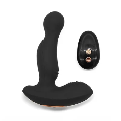 Remote Controlled Rotating Vibrating Silicone Prostate Vibrator for Men