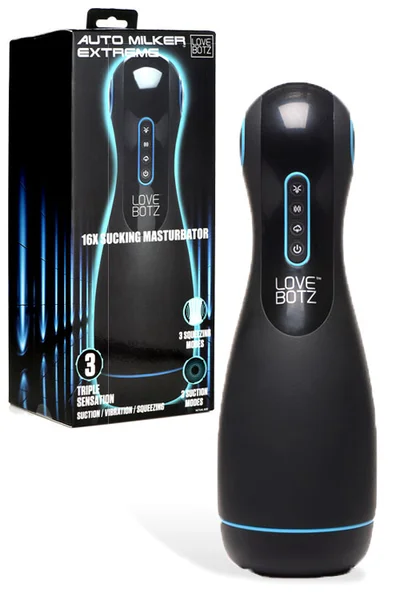 LoveBotz Auto Milker Extreme - 10" 16x Sucking, Squeezing, & Vibrating Masturbator