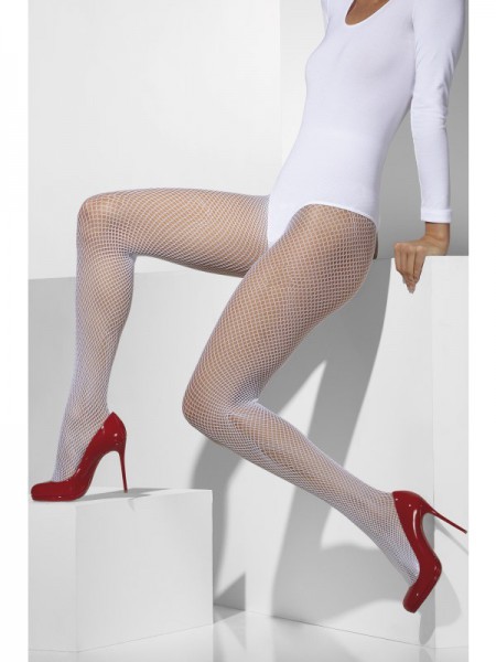 Fever White Fishnet Tights