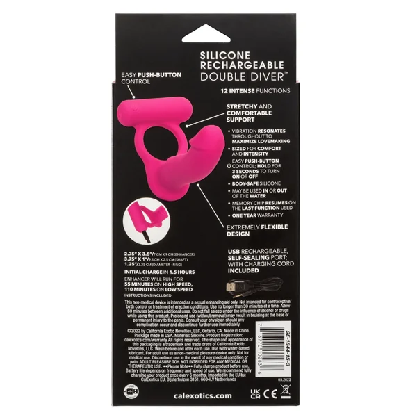 Silicone Rechargeable Double Diver - Pink — image 22 of 25