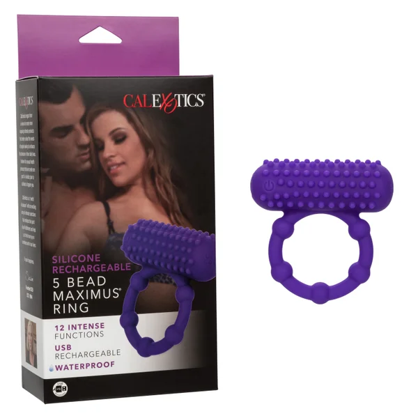 Silicone Rechargeable 5 Bead Maximus Ring - Purple — image 23 of 23